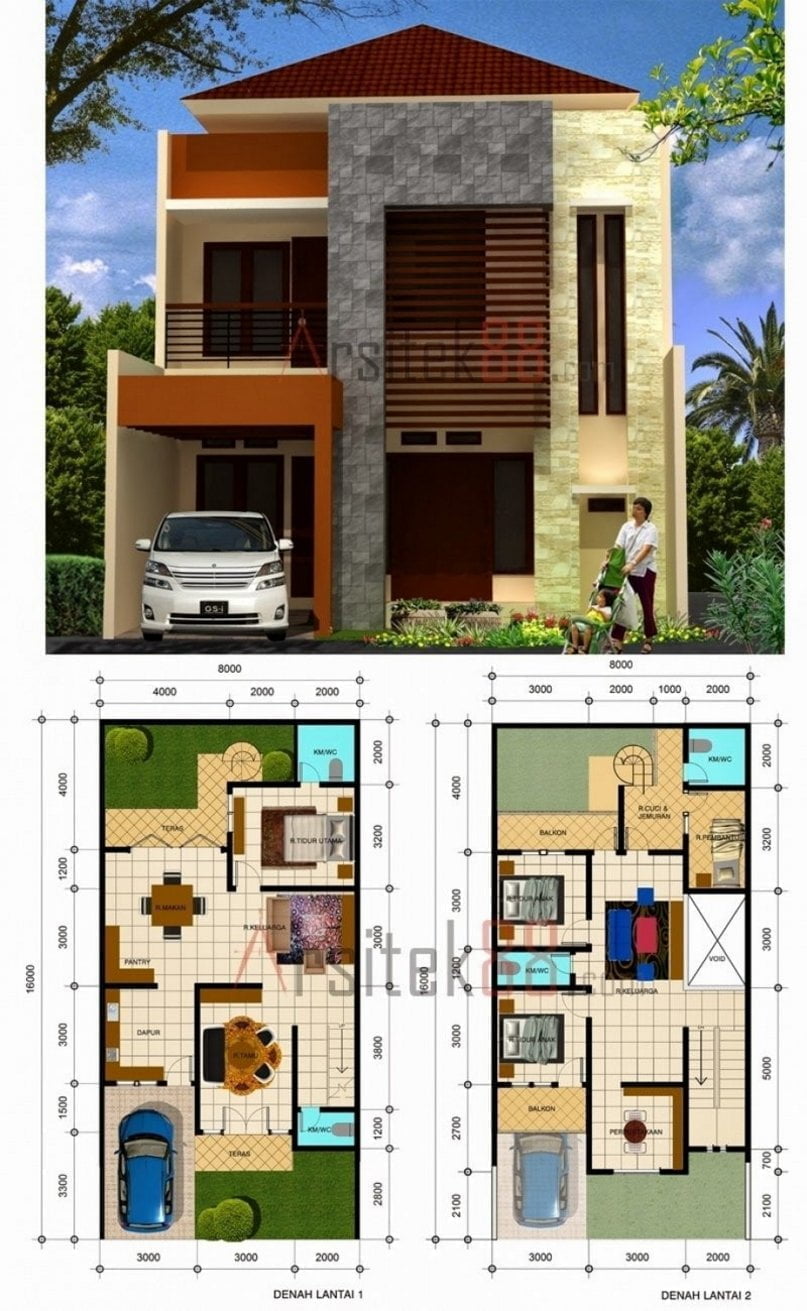 60 Inspirasi Desain Rumah Minimalis 7X15 2 Lantai Paling Banyak di